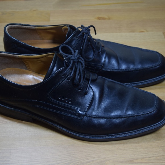 ECCO Men's Black Leather Lace Up Dress Shoes 46 12 - Picture 3 of 8